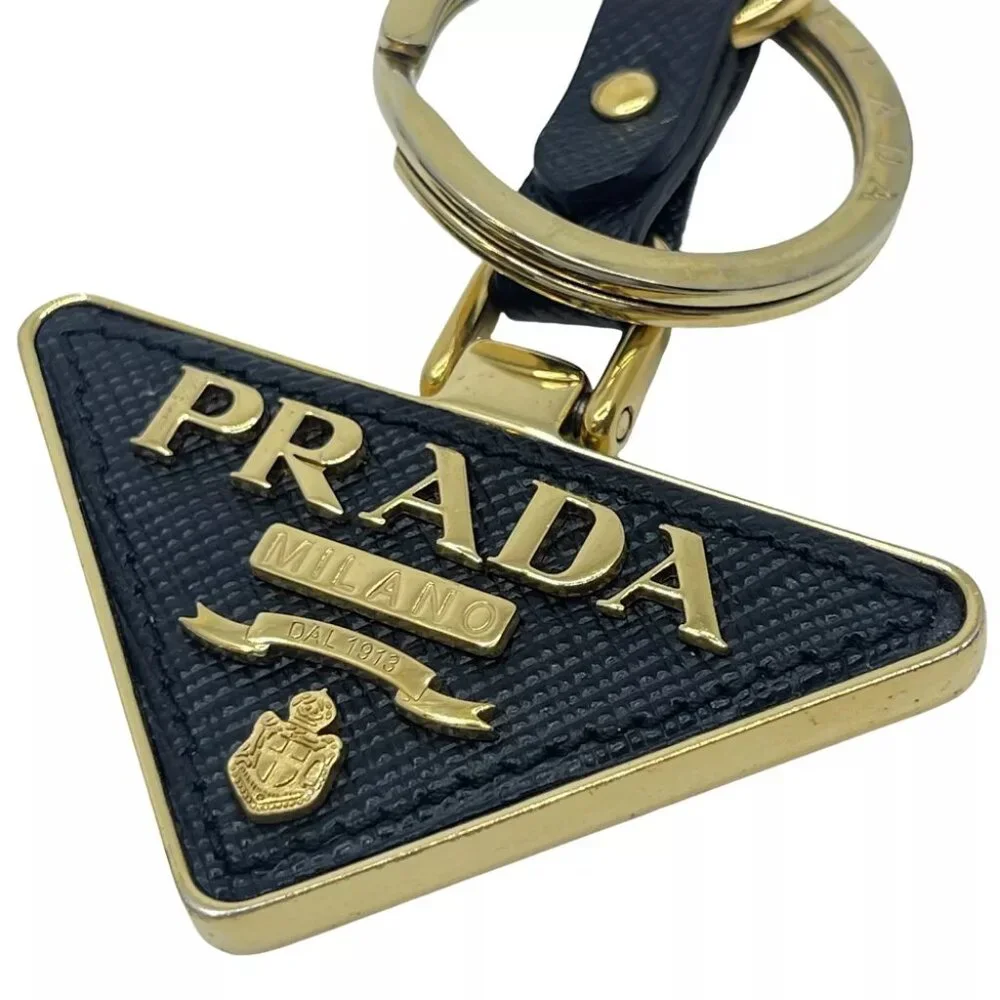 PRADA Triangle Key Holder Black Metallic - Picture 3 of 7